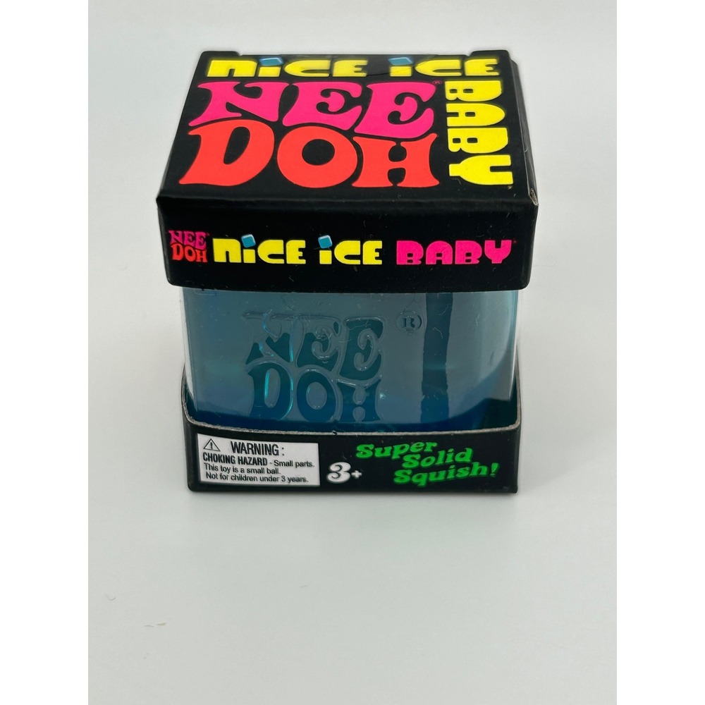 Schylling NeeDoh Nice Ice Baby Super Solid‎ Squish Mini Cube Blue TikTok Viral